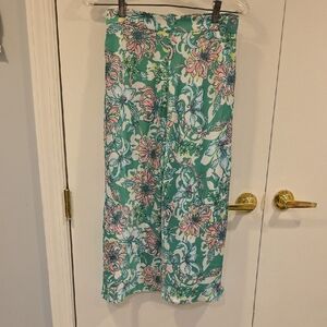 Lily Pulitzer green Floral Maxi Skirt Size 2